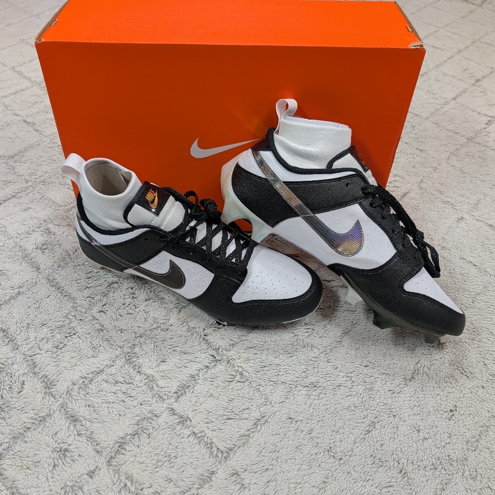 Nike Vapor Edge Dunk Football Cleats Panda Black Mens 11.5 DZ4890-001 New - Picture 6 of 9